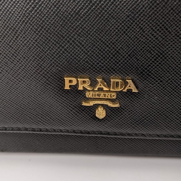SOLD Prada Black Saffiano Wallet on Chain Bag - Picture 6 of 10